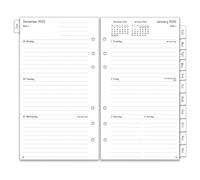 2026 Diary Refill Personal Size, 1 Week on 2 Pages with Tabs, Password, Notes, Contact, Annual Monthly & Weekly Planner Inserts, 6 Hole Organiser, January-December, 100 GSM, 9.5x17.1cm