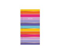 2026 Diary Size Week to View 2026 Diaries Full Year Slim/Pocket/A5 (Slim Coloured stripes)
