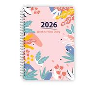 2026 Diary Week to View A5 Starts 1st Jan 2026 until 31st December 2026 Slogan Light Blue