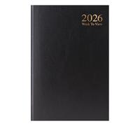 2026 Diary Week to View Black | 2026 A4 Week To View Yearly Diary with Hard Cover for Home and Office Use