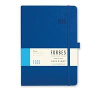 2026 Diary Week to View - Forbes Collection from Tangible Stationery Co. Ltd - Appointments - Ribbon Marker - Elastic Closure - Storage Pocket - Blue