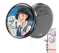 2026 Digital Badge Pin, E Badge With 1.7'' Ips Hd Touch Screen, Pixel Badges Pin Digital, Digitals Badges Photo Video Gif Display Screen Pins, Electronic Badgess Gift For Anime/Star/Idol/Football Fans