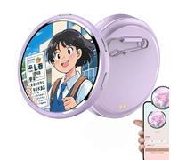 2026 Digital Badge Pin, E Badge With 1.7'' Ips Hd Touch Screen, Pixel Badges Pin Digital, Digitals Badges Photo Video Gif Display Screen Pins, Electronic Badgess Gift For Anime/Star/Idol/Football Fans