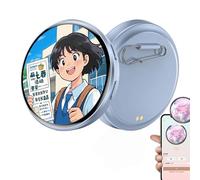 2026 Digital Badge Pin, E Badge With 1.7'' Ips Hd Touch Screen, Pixel Badges Pin Digital, Digitals Badges Photo Video Gif Display Screen Pins, Electronic Badgess Gift For Anime/Star/Idol/Football Fans