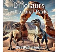 2026 Dinosaurs in National Parks Monthly Wall Calendar | Dinosaur Gift Calendar 2025-2026