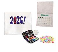2026 DIY Button Calendar Craft Kit, Stitch Your Year Wall Hanging Monthly Calendar with Sewing Buttons, Creative Slow Living Handmade Decor, For Sewing Lovers & Craft Enthusiasts (With Sewing Kit)
