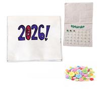 2026 DIY Button Calendar Craft Kit, Stitch Your Year Wall Hanging Monthly Calendar with Sewing Buttons, Creative Slow Living Handmade Decor, For Sewing Lovers & Craft Enthusiasts (With Buttons)