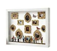 2026 DIY Museum for Special Moments, Therapeutic Craft Set with Golden Figures as a Creative Desktop Ornament (White, 22.7 x 31.4 cm)
