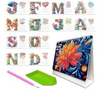 2026 DIY Special Shape Desktop Diamond Standing Calendar,2026 DIY Diamond Art Desk Calendar,Diamond Calendar 2026,12-Months Desk Calendar Ornament for Home Office Planning,DIY Craft Decoration
