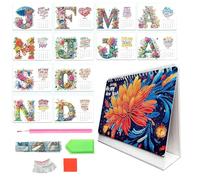 2026 Diy Special Shape Desktop Diamond Standing Calendar, Diamond Art Calendar 2026, Large with Notes, To-Do, Complete Material Package for Home School, or Office (#04)