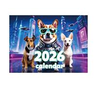 2026 Dog Calendar, 12 Month Wall Planner, Cute Technology Dog Design Organizer, Monthly Planning Chart, Adorable Decorative Calendar for Home, L