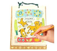 2026 Dog Calendar | Desktop Planning Paper | 12 Months Doodle Pattern Wall Funny Animal Calendar,for Home Workplace Apartment House Bedroom School Nursery Shop