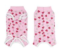 2026 Dog Recovery Suit with Pee Hole for Small Medium Dogs Cats, Protective Suit for Castration Sterilisation, E-Collar Alternative to E-Collar, Comfortable Pet Body Suit (Watermelon Red, M)