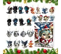2026 Dragon 24 Piece Christmas Tree Ornaments Countdown Gif