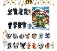 2026 Dragon 24 Piece Christmas Tree Ornaments Countdown Gif