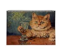 2026 Drunken Cat Wall Calendar - Creative Monthly Cats Theme | High-Definition Illustration Planner | Home Office Cafe Decoration | Fun ùe Cat Artwork | Monthly Schedule Organizer
