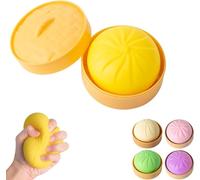 2026 Dumpling Squishy, Mystery Squishy Dumpling Toy, Fidget Toys Adults & Teens, Easter Basket Stuffers, Stocking Stuffers, Sensory Stress Ball Squeeze Toys for Stress Relief (Yellow)