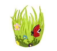 2026 Easter Basket, Easter Decoration, Ornaments, Non-Woven Round Green Crafts Ornaments, Bread Baskets, Fruit Baskets, Kitchen Organiser (B, One Size)