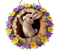 2026 Easter Bunny Door Decoration as a Festive Welcome Sign for Your Front Door for Interior Design, Outdoor Embellishment (F, 30 cm)