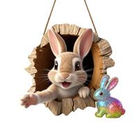 2026 Easter Bunny Door Decoration as Festive Welcome Sign for Your Front Door for Interior Design Outdoor Embellishment (E, 30 cm)