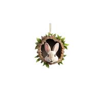2026 Easter Decoration Easter Bunny Pendant Acrylic. A cute, decorative ornament for the Easter celebrations. A joy for the family during the Easter season. (Khaki, 8 x 5 x 1 cm)