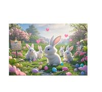 2026 Easter Decoration Soft Velvet Rug with Easter Bunny Pattern, Festive Atmosphere, Sweet Decoration, One for a Warm, 40 x 60 cm, A5 (B, 40 x 60 cm)