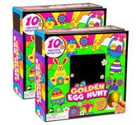 2026 Easter Golden Egg Treasure Hunt Mystery Sets Easter Gifts with Golden Egg, Easter Eggs Squishy for Family Friends Basket Stuffers (2pc)