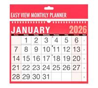 2026 Easy View Monthly Planner Wall Calendar One Month per Page, Spiral Bound, UK Holidays & Week Numbers for Home Business Office School