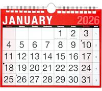 2026 Easy View Wall Planner Calendar Spiral Bound Year Organiser with UK Holidays & Notable Dates Large Monthly Planner for Home Business Office School
