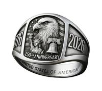 2026 Edition Patriotic Ring 2026 Honoring Freedom Ring Commemorate 250 Years Of Freedom Independence Gift Real Rings (A, One Size)