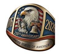 2026 Edition Patriotic Ring 2026 Honoring Freedom Ring Commemorate 250 Years Of Freedom Independence Gift Real Rings (C, One Size)