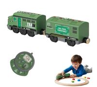 2026 Electric Remote Control Train Set for Wooden Tracks, Motorized Locomotive with 4 Sound & Light Effects, Interactive Toy Train for Kids Ages 3-5+, Boys & Girls