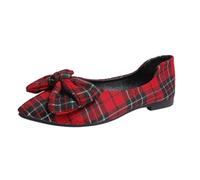 2026 Elegant Bow Loafers by Tavoru - Perfect for the Pointed Toe Make them a Comfortable Stylish Casual Shoe. Easy to Put On, red, 9 UK