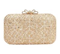 2026 Elegant Lace Clutch Purse for Women Crystal Bow Clasp Evening Bag Glitter Sequin Handbag
