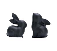 2026 Elegant Rabbit Figure Resin as Desk Decoration for Stylish Living Areas - Cute Design with Sophisticated Concept 2 Pieces (Black, One Size)