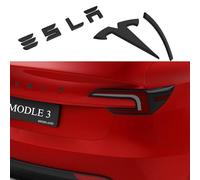 2026 Emblem Covers for Tesla Model 3 Highland Accessories 2025 2024 Front and Rear Logo Caps No Removal Badge ABS Sticker 2 Pack Black (Matte Black, Model 3 Highland 2024+)