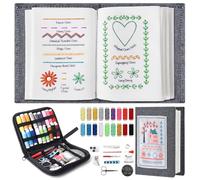2026 Embroidery Stitch Book Kit,DIY Sewing Knit Book with Sewing Tools