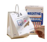 2026 Emotion Shatters Calendar - 365 Days Creative Decompression Playful Desktop Ornament, DIY Interactive Stress Relief Humor Calendar (White)