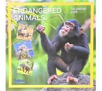 2026 Endangered Animals Square Wall Calendar Cute Animals Wild Elephant Panda Whale Tiger Tuna Planner Organiser Home Kitchen Office Christmas Birthday New Year