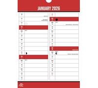 2026 Engagement Calendar A4 Month to View Planner - 2 Column Layout Easy to Read - Wall Hanging Calendar 2026 UK - Clear Design Home Office Students Family