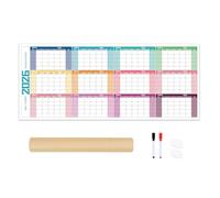 2026 Erasable Wall Calendar Yearly Planner Full Year View for Daily Scheduling 100x42cm Erasable Planner Teacher Project