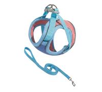 2026 Escape Proof Cat Harness Lead, Adjustable, Soft Mesh Vest with Reflective Strips for Walking (Light Blue, 38-44 cm)