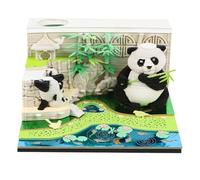 2026 Executive Desk Calendar Business Set Paper Carving Sacred Panda Garden Unique Traditional Style Home Decoration for All Occasions (White, 9x9x5cm)