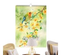 2026 Exotic Birds Calendar - Spiral Bound 12 Month Floral Birds Calendar,Decorative Home Offices Monthly Organizer for Dorm Apartment Bedroom Kitchen Living Room Study
