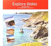 2026 Explore Wales Landscapes Scenic Castles Tourist Square Wall Calendar Planner Organiser Forests Landscapes Scenic Scenery Earth Home Kitchen Office Christmas Birthday New Year Red Cover