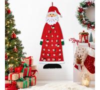 2026 Fabric Advent Calendar Reusable Advent Calendar Felt Wall Pockets | 24 Numbered Pockets 115 X 43 cm Soft Felt No Odour Bright Colours for Wall Display and Kids Gifts