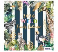 2026 Family Calendar UK Wall Planner Month to View - 5 Column Family Organiser Calendar for Families - UK Bank Holidays - Hanging Wall Planner 57cm x 28.5cm - 5 Person Organiser (Wild Animals)