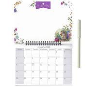2026 Family Memo Calendar Dry Wipe Board Month to View Hanging Wall Year Planner with Pen (Hedgehog)