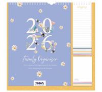 2025 Family Organiser Month to View Calendar, Hanging Memo Pad with Shopping List, Notepad, Five Columns for Organising Family Planner (Design No. 4)
