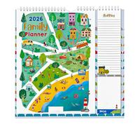 2025 Family Organiser Month to View Calendar Hanging Memo Pad with Shopping List, & Notepad Five Columns for organising Family -2025 Calendar - Sea Town Design